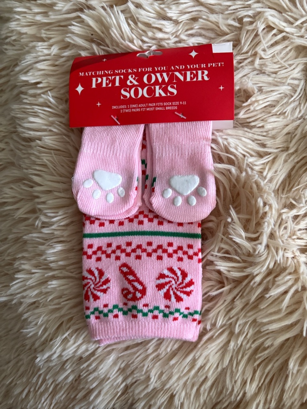 Pet & Owner Matching Pink Holiday Socks